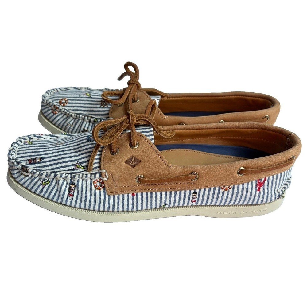 Sperry x Nordstrom Size 8.5 Women's Original Boat Shoes Nautical Top Siders - Picture 6 of 16